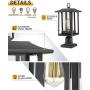 Beionxii Outdoor Post Light Fixture, Set of 2 Large Exterior Post Lantern with 3-Inch Pier Mount Base, Sand Textured Black with Clear Glass(9''W x 16.75''H) - A197P-2PK