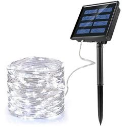 Ankway Solar String Lights White 200 LED 3-Strand Copper Wire Solar Fairy Lights 8 Modes 72 ft Solar Powered String Lights Waterproof IP65 LED Twinkle Lights Outdoor Patio Garden Tree Indoor Party