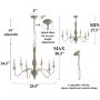 LNC French Country Chandeliers Wood 6 Lights Rust Arms for Dining, Bedroom, Living Room and Bathroom, Brown