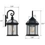 W111A Outdoor Light Fixtures Wall Mount,Medium Wall Lantern,Metal Black Finish with Clear Glass Shade,1-Light(7.6x7.8x15.3'')