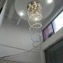 Contemporary Spiral Staircase Light 12-Lights Raindrop Crystal Chandeliers Modern Living Room Lighting Large High Ceiling Light Fixture for Hallway Foyer Hall