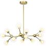 Derksic 12 Lights DNA Chandelier Modern Chandelier with Globe Glass Shade Gold Sputnik Chandelier LED Lighting with 12 G9 Bulbs Included for Dining Room Living Room Kitchen Foyer