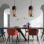 NAANN Black Pendant Lamp, Modern Mini Pendant Light, Smoked Glass Cylinder Shade Retro Industrial Hanging Lighting Fixture for Kitchen Island Dining Room Shop E26 Base