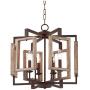 Springzouk 6 Light Wooden Chandelier,D80026 Super Easy Install,Very Classy and Antique Looking (Vintage Wooden Grey)