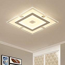 LAKIQ Modern LED Flush Mount Lighting Fixture Nordic Ultrathin Close to Ceiling Light Indoor Square Acrylic Chandelier for Living Room Bedroom Dining Room (Warm Light, 20.5)