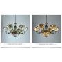 Tiffany Style Chandelier, Baroque Stained Glass Shade Multi-Head Ceiling Light, Living Room Bedroom Bar Decoration LED Pendant Light，E27，MAX40W (Size : 6 Heads)