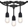 Honeywell 48 FT Outdoor String Lights, Commercial Grade Waterproof LED Patio Lights, 15 Plastic E26 Bulbs, Create Cafe Lighting Ambience in Your Backyard