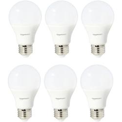 Amazon Basics 60 Watt Equivalent, Soft White, Non-Dimmable, 15,000 Hour Lifetime, A19 LED Light Bulb | 6-Pack