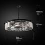 MEEROSEE Crystal Chandeliers Modern Chandelier Island Lighting 8 Lights Raindrop Pendant Ceiling Light Fixture for Dining Room Living Room Kitchen Bedroom W27.56'' Black Frame Base