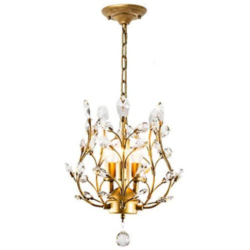 Garwarm Modern Crystal Chandeliers,Ceiling Lights Fixtures,Pendant Lighting for Living Room Bedroom Restaurant Porch Dining Room (3-Light,Gold)
