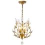Garwarm Modern Crystal Chandeliers,Ceiling Lights Fixtures,Pendant Lighting for Living Room Bedroom Restaurant Porch Dining Room (3-Light,Gold)