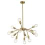 XILICON Brushed Brass Sputnik Chandelier Mid Century Industrial Farmhouse Chandelier Lighting Sputnik Light Fixture 12 Lights Vintage Ceiling Light Fixture for Dining Room Bedroom