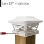 Davinci Renaissance Solar Post Cap Lights - Outdoor Lighting for 4x4 Wooden and Vinyl Posts - Bright Warm White LEDs - Pearl White (4 Pack)