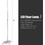 Tangkula Helix LED Floor Lamp for Living Rooms, 48 Inch Modern Tall Bright Contemporary Standing Pole Light with Built-in Foot Switch, for Bedrooms & Offices (Silver)