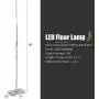 Tangkula Helix LED Floor Lamp for Living Rooms, 48 Inch Modern Tall Bright Contemporary Standing Pole Light with Built-in Foot Switch, for Bedrooms & Offices (Silver)