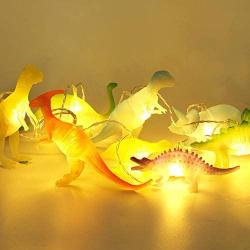 8PCS Jurassic Dinosaur String Lights 6.5FT Battery Operated Novelty Lights with 6hrs Timer Ideal for Kids Gift Home Bedroom Party Birthday Decoration (Warm White LED)