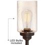 Libby Modern Industrial Console Table Lamp Bronze 3-Light Amber Seedy Glass Shade for Living Room Bedroom Office - Franklin Iron Works