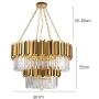 Modern Double Layer Crystal Chandelier,10-Lights Wrought Iron Plating Pendant Light Fixture,Round Luxury Chandelier,E12 Ceiling Light for Dining Room
