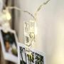 Lwind Photo Clip String Lights, 40 Clip LED Warm-White Fairy Twinkle Lights Powered by 3 AA Batteries for Hanging Photos, Cards and Light Artwork, ect