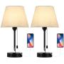 Bedside Lamps Set of 2, Small Table Lamp Modern Nightstand Lamps with USB Charging Ports Fabric Shades for Home, Bedroom, Living Room, Office or College Dorm Bedside Lamps Set of 2, Small Table Lamp Modern Nightstand Lamps with USB Charging Ports Fabric Shades for Home, Bedroom, Living Room, Office or College Dorm