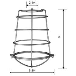 Dysmio Metal Wire cage for Hanging Pendant Lighting, 2-1/4-Inch Brushed Nickel Industrial Cage Neckless Metal Shade, for Ceiling Pendant Lights for Dining Room Bedroom - Pack of 2