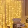 Honche Led Curtain String Lights USB with Remote for Bedroom Wedding (Warm White)