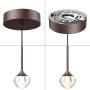IESTARING One-Light Ceiling Pendant Light, Modern Indoor Mini Premium Crystal Glass Hanging Light Fixture with Adjustable Length for Kitchen Island Dining Room, Bronze Finish (1-Light)
