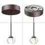 IESTARING One-Light Ceiling Pendant Light, Modern Indoor Mini Premium Crystal Glass Hanging Light Fixture with Adjustable Length for Kitchen Island Dining Room, Bronze Finish (1-Light)
