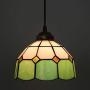 Tiffany Style Pendant Light,Dining Room Living Room Pendant Lamp,Hallway Hanging Light with 20Cm (8 Inch) Vintage Square Lattice Stained Glass Shade,Indoor Chandelier 110-240V E27,F
