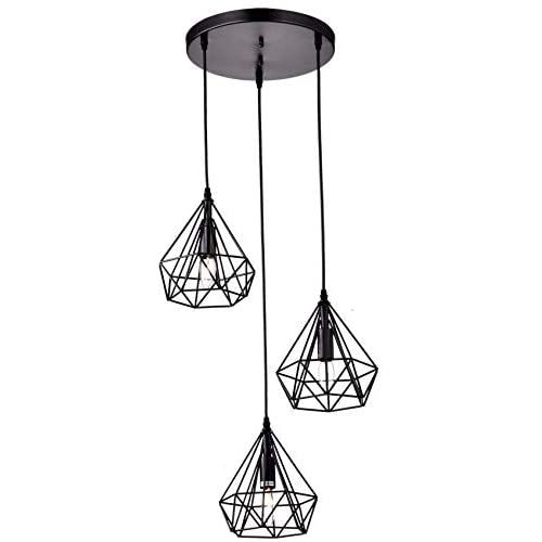 Dazhuan Antique Metal Pendant Lighting Fixtures Rustic Chandeliers Lamps with 3 Lights