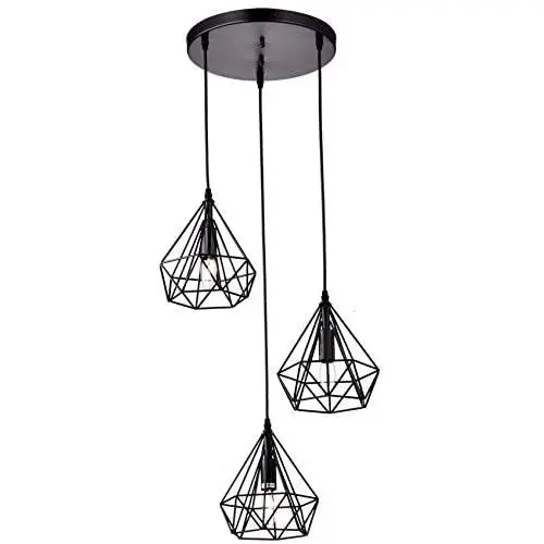 Dazhuan Antique Metal Pendant Lighting Fixtures Rustic Chandeliers Lamps with 3 Lights