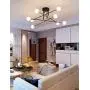 Sputnik Chandelier Mid Century Modern Nordic E26 LED Pendant Lighting Edison 4/6/8 Lights Chandeliers Ceiling Light Fixture Black Light for Living Room,Kitchen,Bedroom,Dining Room