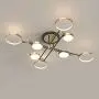 Sunny Lingt 8 Lights Sputnik Chandelier, Nordic Postmodern Black Gold Ceiling Lighting Fixture, Mid Century Semi Flush Mount Pendant Lamp, for Dining Room Living Room Kitchen Foyers
