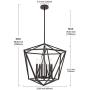 VINLUZ Industrial Chandeliers 6 Light Dining Room Lighting Fixtures Hanging Oil Rubbed Bronze Modern Lantern Pendant Light, Farmhouse Lighting Ceiling for Kitchen Island Entryway Foyer