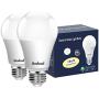 Dusk to Dawn A19 LED Light Bulb, Built in Light Sensor, Plug and Play,9W, 6000K Cool White, 60W Halogen Equivalent, E26, 120V, Auto On/Off Indoor Outdoor Lighting Bulb (2 Pack) by Boxlood