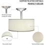 CO-Z 2 Light Drum Light Fixtures with White Shade, Modern Semi Flush Mount Ceiling Light Fixture for Kitchen, Bedroom, Living Room, Hallway, Drum Shade Flush Mount Chandelier in Brushed Nickel Finish