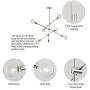 Sputnik Chandelier 6 Lights Modern Pendant Lighting Chrome Finish Contemporary Chandeliers Light Fixture Semi Flush Mount Ceiling Light Mid Century Modern Pendant Lighting for Kitchen Dining Room