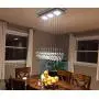 NOXARTE Modern K9 Crystal Chandelier Lighting Raindrop Flush Mount LED Ceiling Light Fixture for Dining Room Bedroom Kitchen Island