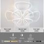 Ganeed LED Ceiling Lights Dimmable Acrylic Chandelier with Remote Control 90W 8 Heads Flower Shape Flush Mount Ceiling Lamp for Living Dining Room Kitchen Bedroom(White/3000-6500K)