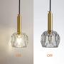 NC Lighting 1-Light Modern Angular Glass Crystal Pendant Light Gold Decorative Mini Metal Ceiling Light Fixtures for Kitchen Island Bedroom Dining Room Bar