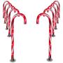 SUNYPLAY Christmas Candy Cane Pathway Marker Lights,10 Pack Outdoor Decoration Lights for Holiday Walkway Patio Garden.