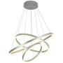 LED Pendant Chandelier for Living Room Dining Room, 3000k, Silver, by ROYAL PEARL