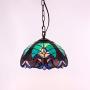 Tiffany Hanging Light W12H32 Inch Green Stained Glass Pendant lamp 1E26 Liaison Style S160G WERFACTORY Series Lamps Chandelier Ceiling Fixture Kitchen Island Bar Hallway Living Room Dining Room Loft