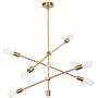 Brushed Gold Modern Sputnik Chandeliers 6 Lighting bewamf, Palacelantern Mid Century Vintage Brass Light Fixture Ceiling