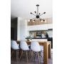 Temgin Sputnik Chandelier Modern 8 Lights Black Pendant Light Industrial Ceiling Light Fixture Vintage for Kitchen Dining Living Room Bedroom(Without Bulb)