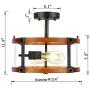 Derksic Rustic Semi Flush Mount Ceiling Light 2-Light Vintage Drum Wood Ceiling Light Fixture with Clear Seeded Glass Shade for Living Room Dining Room Kitchen Hallway Foyer Brown