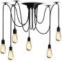 Veesee 6 Arms Industrial Ceiling Spider Lamp Fixture,Home DIY E26 Edison Bulb Chandelier Lighting,Metal Pendant Lights,Retro Chic Drop-light for Bedrooms Dining Kitchen Island Living Room(78.7in Wire)