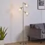 WOXXX Industrial Floor Lamp for Living Room Bright Lighting Tall Stand Up Lamp Farmhouse Rustic Modern Tree Floor Lamps for Bedrooms, Office with Reading Light Standing Lamp Chrome（3 Bulbs Included）