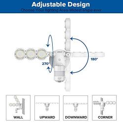 SANSI LED Security Lights Outdoor, Motion Sensor Flood Light, 45W (600W Equiv.) 6000lm, Super Bright, Dusk to Dawn Lights with Wide Angle Illumination, IP65 Waterproof, 5000K Daylight, White