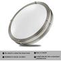 Sleeklighting 12-inch LED Flush Mount Ceiling Light Fixture | 3 CCT Color Temperature Switch | 3000-4000-5000 | 15 Watts 1100 Lumens Dimmable | Brushed Nickel | Kitchen, Bedroom | UL, Energy Star